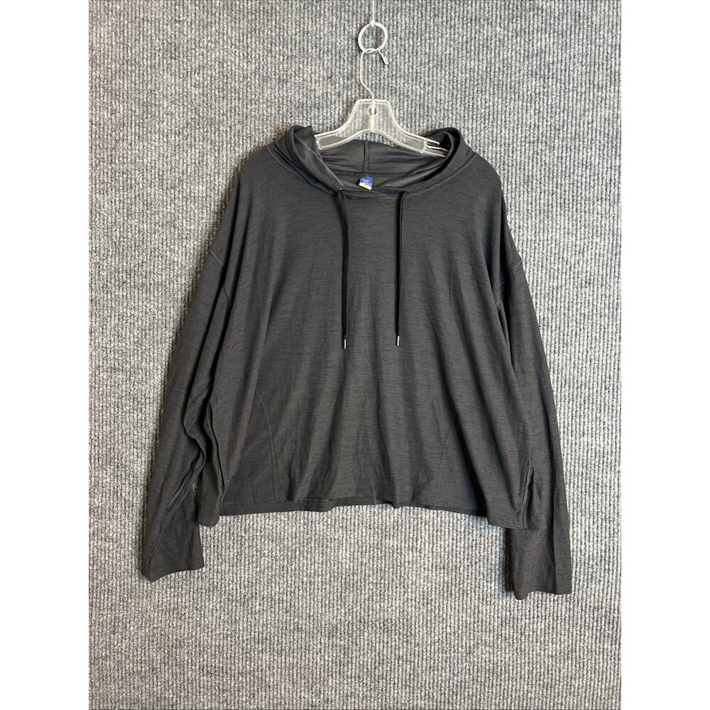 Old Navy Womens Activewear Hoodie Size XXL Gray Breathe On Athleisure Yoga Dance